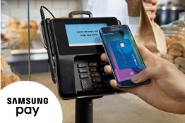 Samsung phone paying at a terminal
